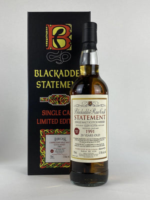 Blackadder Raw Cask Statement No.33 Glen Scotia 28 year old 1991 single malt Scotch Whisky 700mL